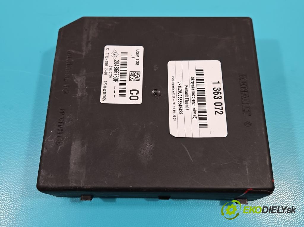 Renault Fluence 1.6 16V 114 hp manual 84 kW 1598 cm3 4- skříňka pojistková 284B66760R (Pojistkové skříňky)