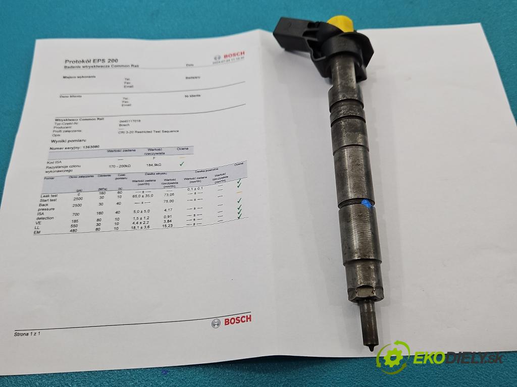 Opel Insignia A 2008-2017 2.0 cdti 194KM manual 143 kW 1956 cm3 5- vstřikovač 0445117018 (Vstřikovač paliva)