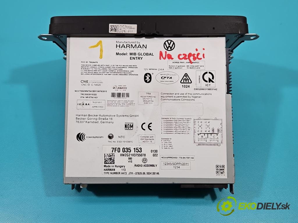 Vw Caddy III 2K 2003-2020 2.0 tdi 102 HP manual 75 kW 1968 cm3 5- Radio originál 7F0035153