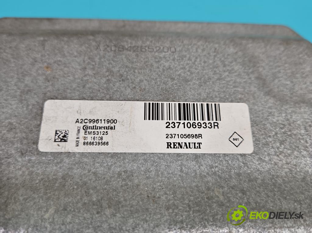 Renault Fluence 1.6 16V 114 hp manual 84 kW 1598 cm3 4- řídící jednotka motoru 237106933R
