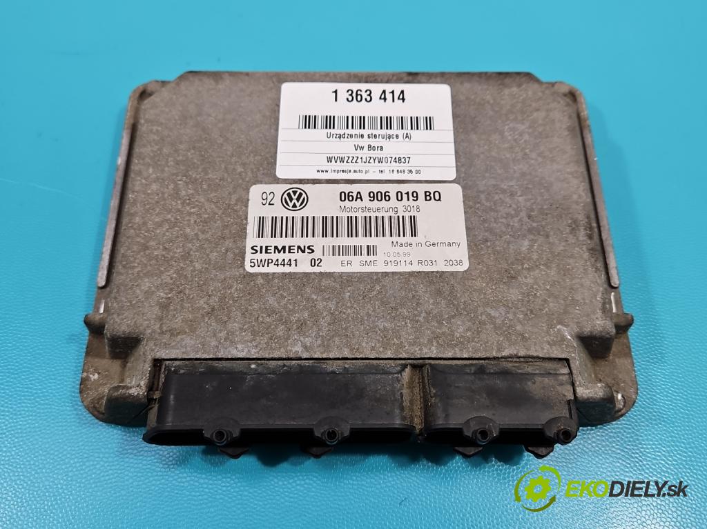 Vw Bora 1.6 8v sr 101 hp manual 74 kW 1595 cm3 4- řídící jednotka motoru 06A906019BQ