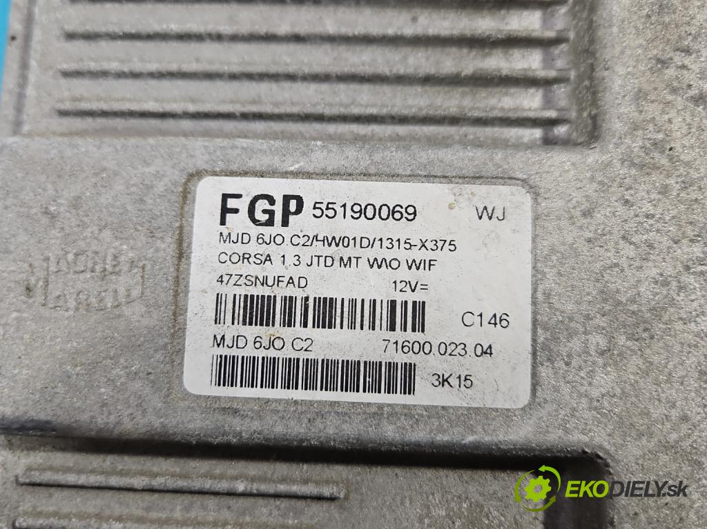 Opel Corsa C 2000-2006 1,3.0 cdti 69KM manual 51 kW 1248 cm3 3- řídící jednotka motoru 55190069