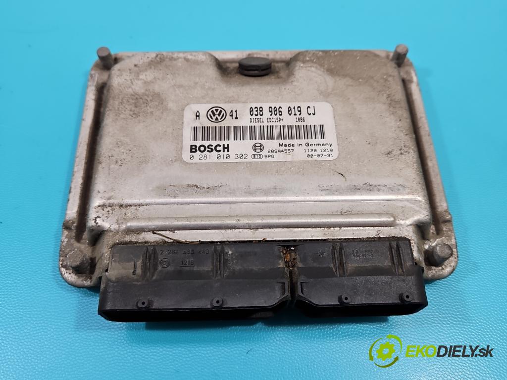 Vw Golf IV 1997-2003 1.9 tdi 116 hp manual 85 kW 1896 cm3 5- řídící jednotka motoru 038906019CJ