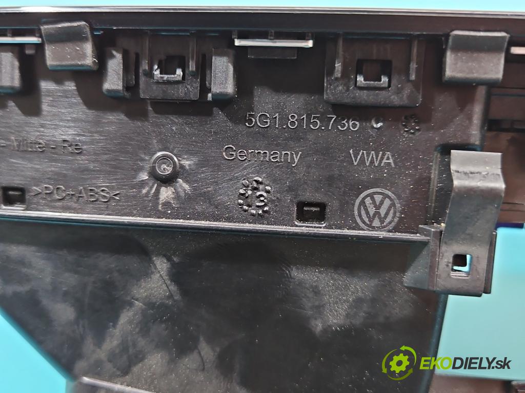 Vw Golf VII 2012-2020 1.6 tdi 105 HP automatic 77 kW 1598 cm3 5- Mřížka: kúrenia stredová 5G1819728AC (Mriežky kúrenia (fukáre))