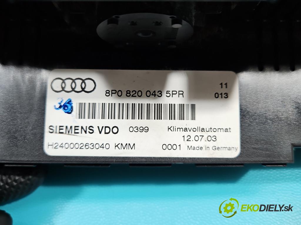 Audi A3 8P 2003-2012 1.6 SR 102 HP manual 75 kW 1595 cm3 3- panel kúrenia 8P08200435PR