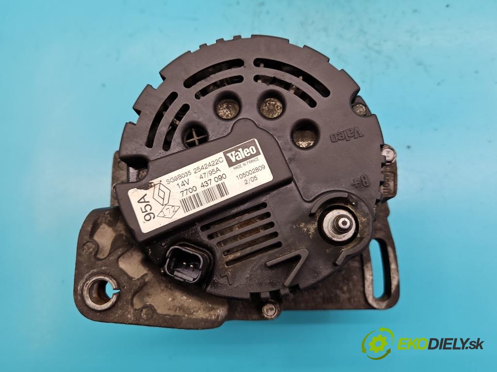 Renault Clio II 1998-2012 1,2.0 16V 75 HP manual 55 kW 1149 cm3 5- Alternator 7700437090 (Alternátory)
