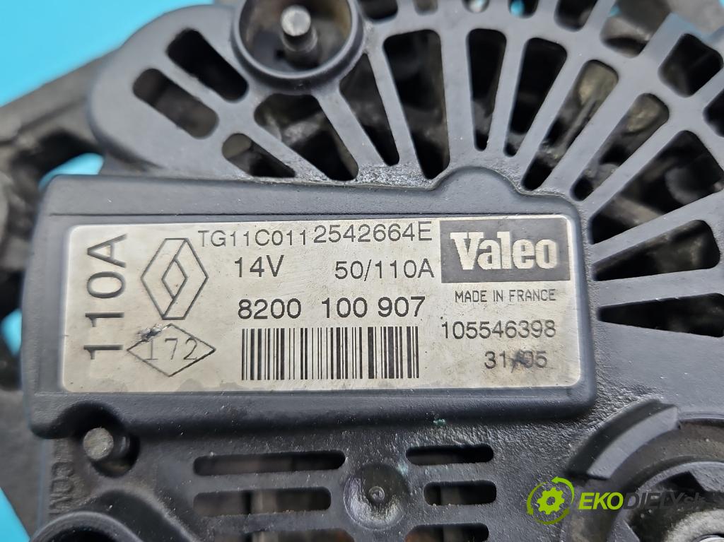 Renault Megane II 2003-2008 1.6 16V 113 HP manual 83 kW 1598 cm3 4- Alternator 8200100907 (Alternátory)