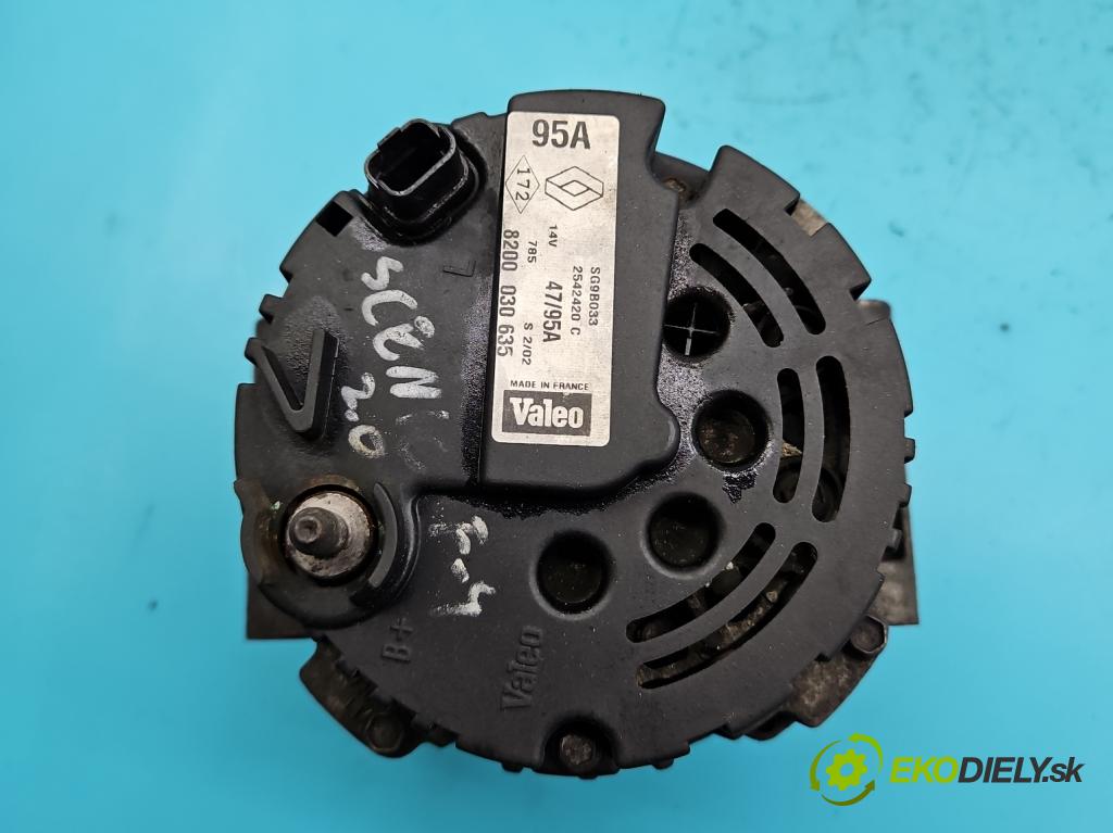 Renault Espace III 1997-2003 2.0 16V 140 HP manual 103 kW 1998 cm3 5- Alternator 8200030635 (Alternátory)