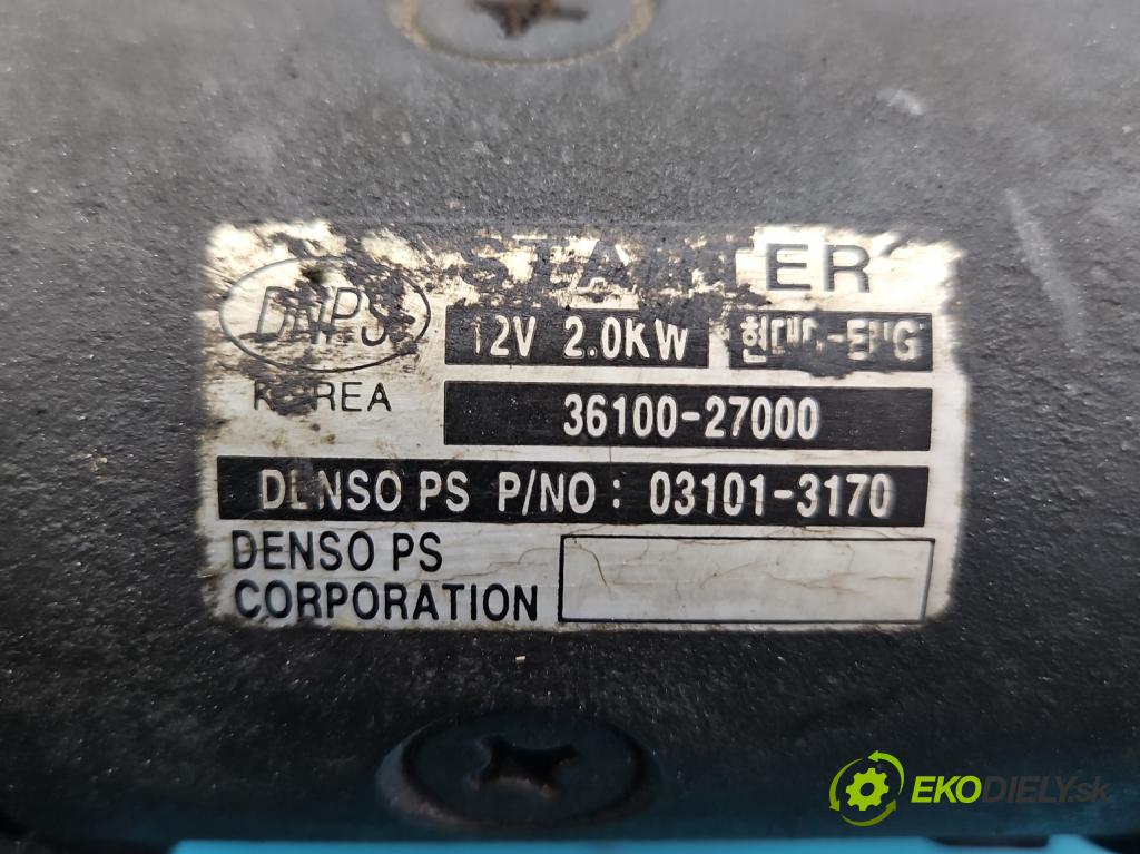 Kia Carens II 2002-2006 2.0 crdi 112KM manual 82,5 kW 1991 cm3 5- štartér 36100-27000 (Štartéry)