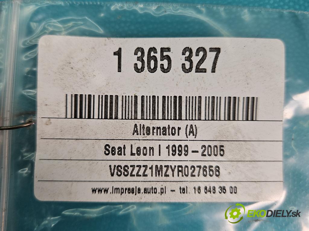 Seat Leon I 1999-2005 1.6 SR 101 hp manual 74 kW 1595 cm3 5- Alternator 028903028D (Alternátory)