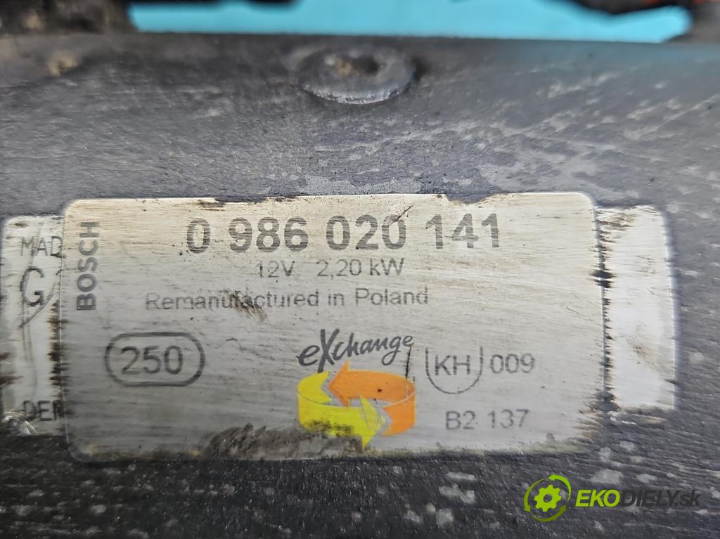 Renault Trafic II 2001-2014 2.5 dci 135 HP manual 99 kW 2463 cm3 5- štartér 0986020141 (Štartéry)