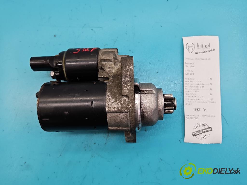 Audi A3 8P 2003-2012 1.6 SR 102 HP manual 75 kW 1595 cm3 3- štartér 0001120408 (Štartéry)