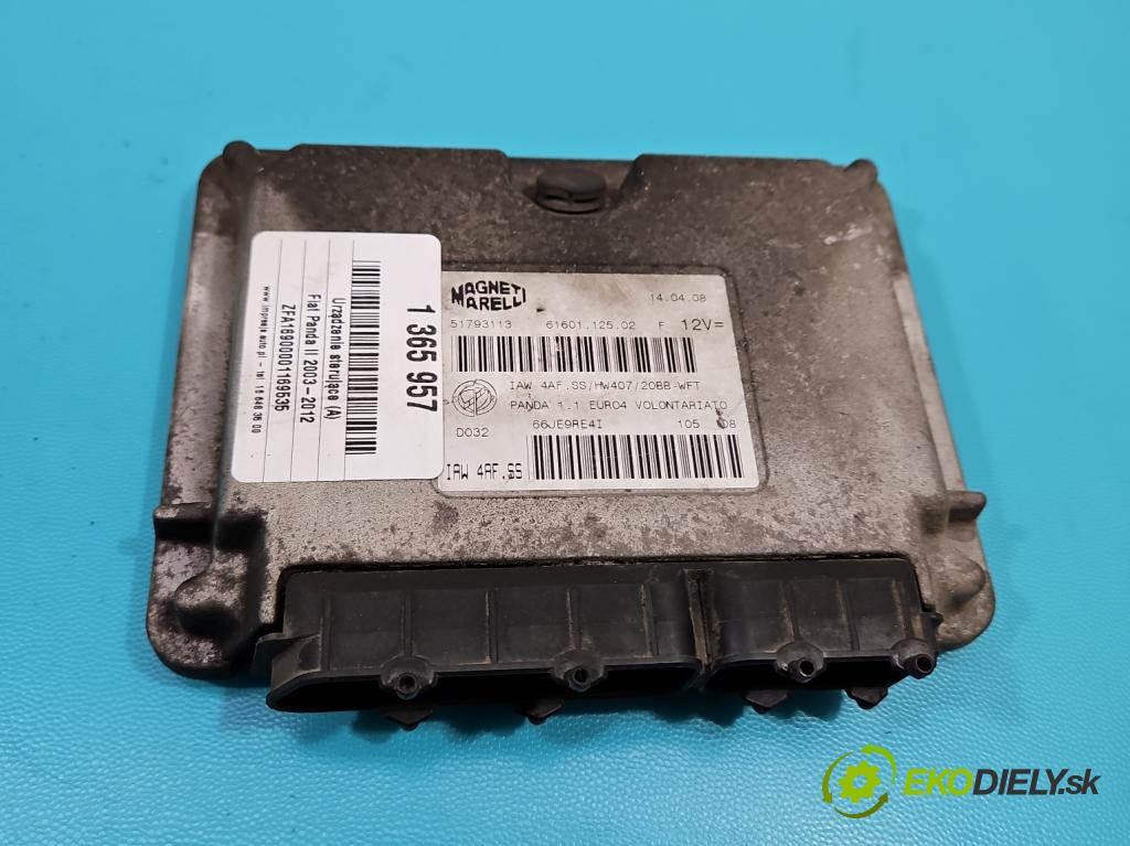 Fiat Panda II 2003-2012 1.1 54 hp manual 40 kW 1108 cm3 5- řídící jednotka motoru 51793113
