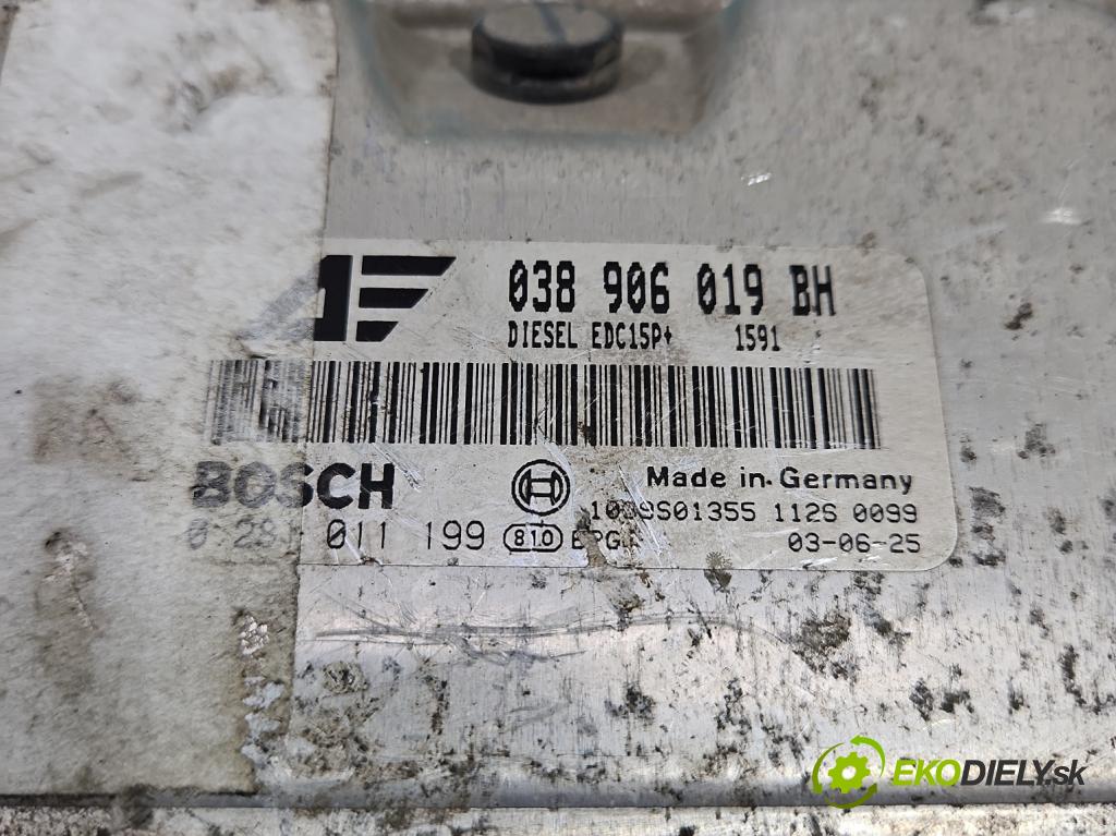 Vw Sharan I 1995-2010 1.9 tdi 131 hp manual 96 kW 1896 cm3 5- řídící jednotka motoru 038906019BH