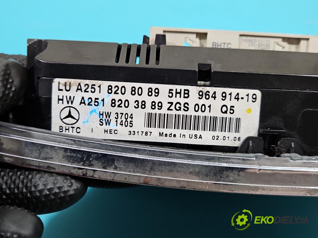 Mercedes R W251 2005-2013 3.5 V6 272 HP automatic 200 kW 3498 cm3 5- panel kúrenia A2518208089