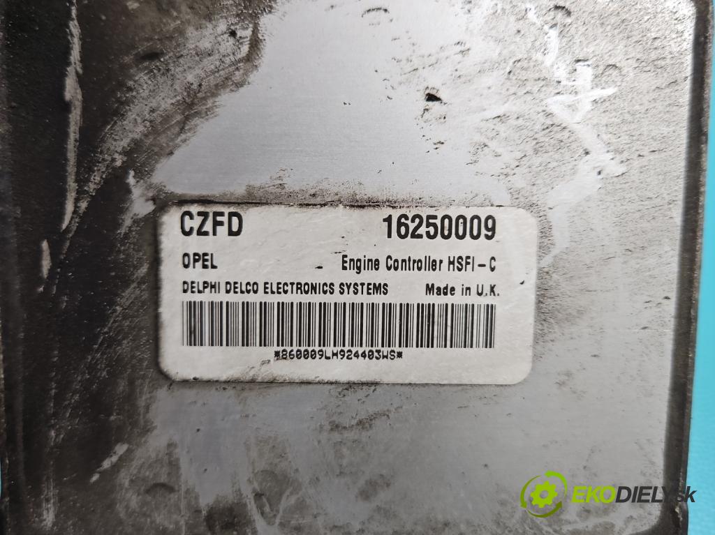 Opel Zafira A 1999-2005 1.6 16V 101 hp manual 74 kW 1598 cm3 5- řídící jednotka motoru 16250009