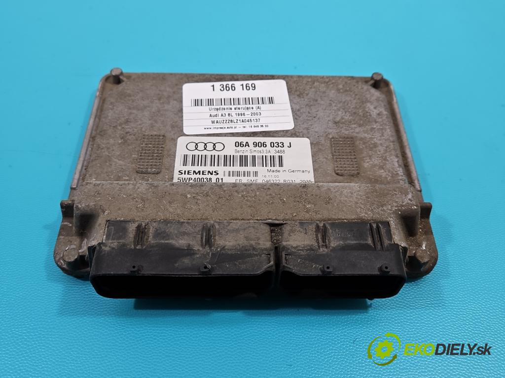 Audi A3 8L 1996-2003 1.6 SR 102 hp manual 75 kW 1595 cm3 3- řídící jednotka motoru 06A906033J