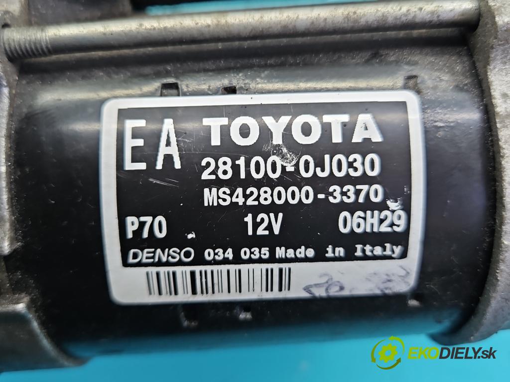 Toyota Yaris II 2005-2011 1.3 vvti 87 HP automatic 64 kW 1298 cm3 5- štartér 28100-0J030 (Štartéry)
