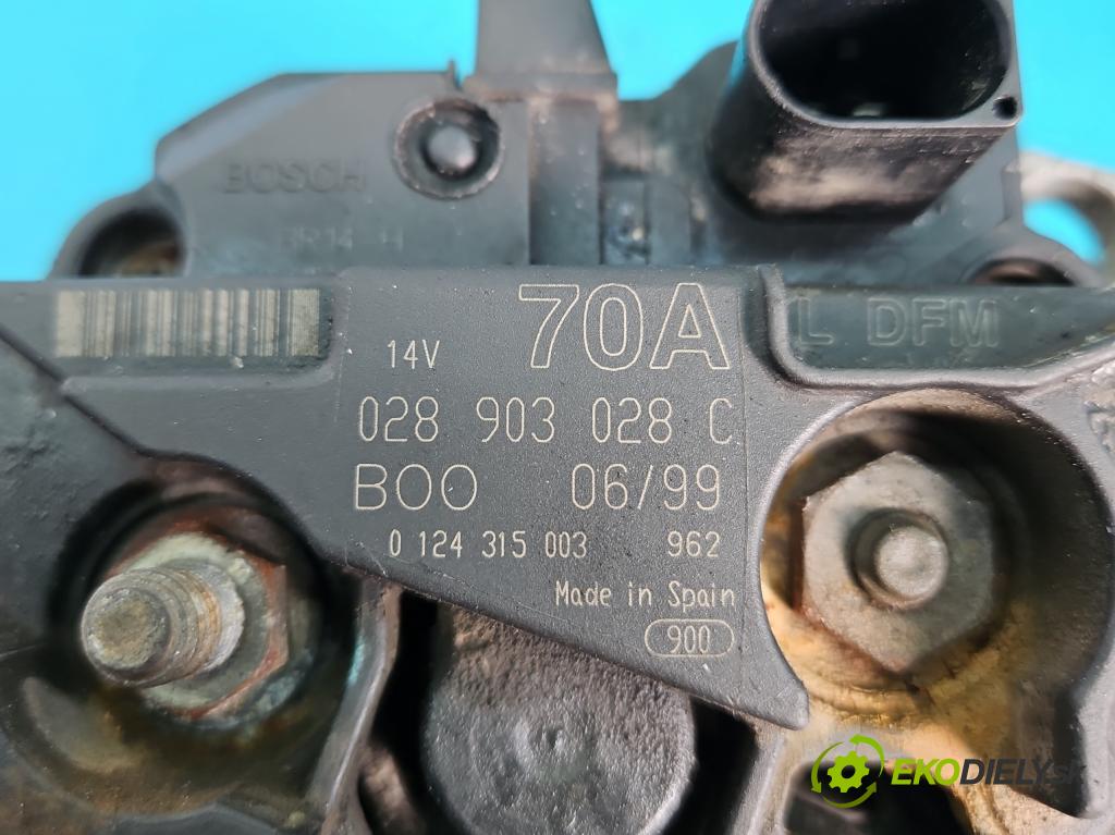 Seat Leon I 1999-2005 1.8 T 179KM manual 132 kW 1781 cm3 5- Alternator 028903028C (Alternátory)
