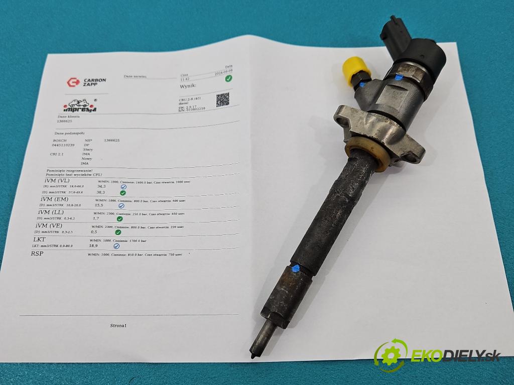 Citroen C4 I 2004-2011 1.6 hdi 90 HP manual 66,2 kW 1560 cm3 3- vstrek 0445110239 (Vstrekovače)