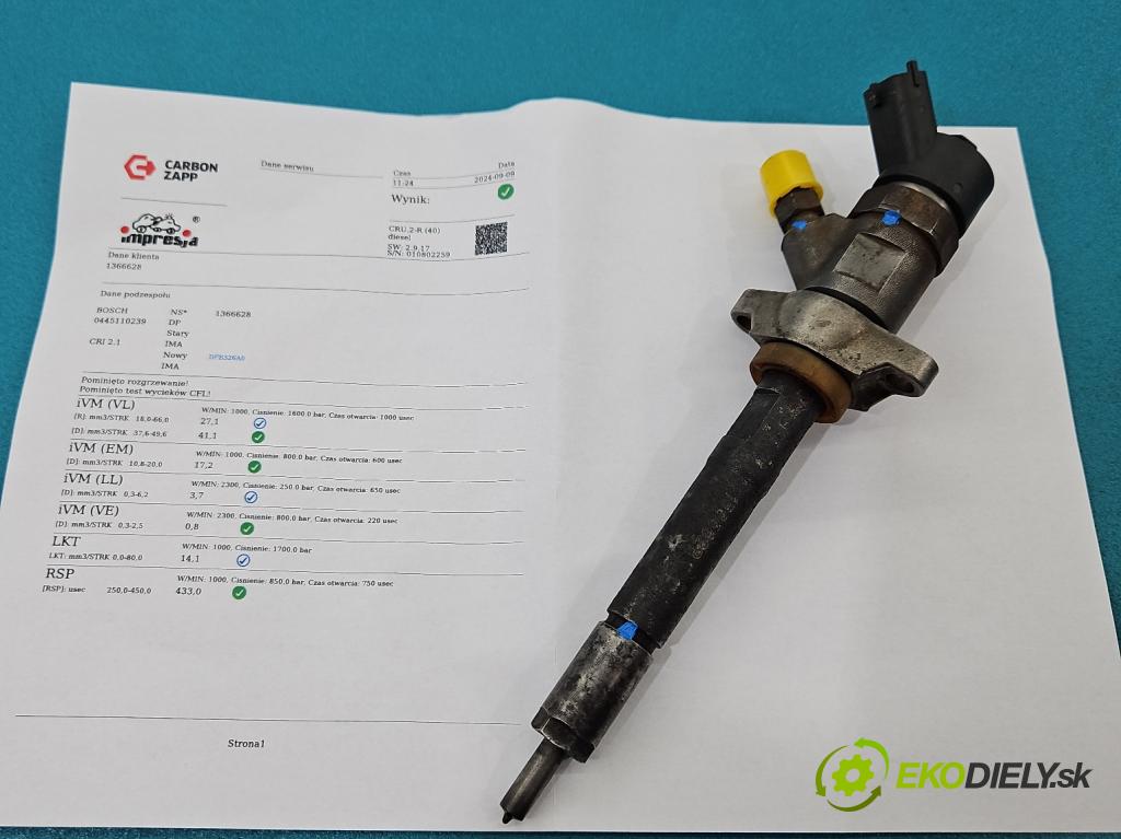 Citroen C4 I 2004-2011 1.6 hdi 90 HP manual 66,2 kW 1560 cm3 3- vstrek 0445110239 (Vstrekovače)