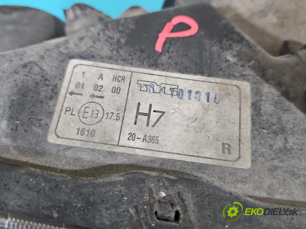 Nissan Almera N16 2000-2006 1.5 dci 82 HP manual 60 kW 1461 cm3 5- Reflektor: pravý  (Pravé)