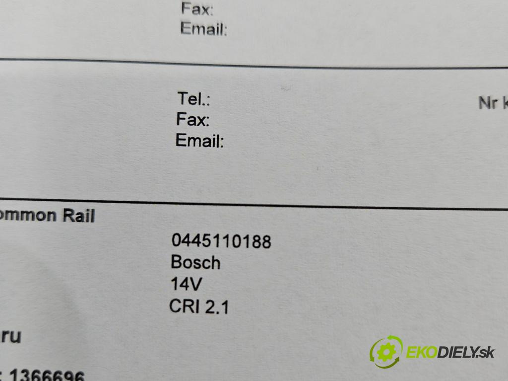 Ford C-Max I 2003-2010 1.6 tdci 109 HP manual 80 kW 1560 cm3 5- vstrek 0445110188 (Vstrekovače)