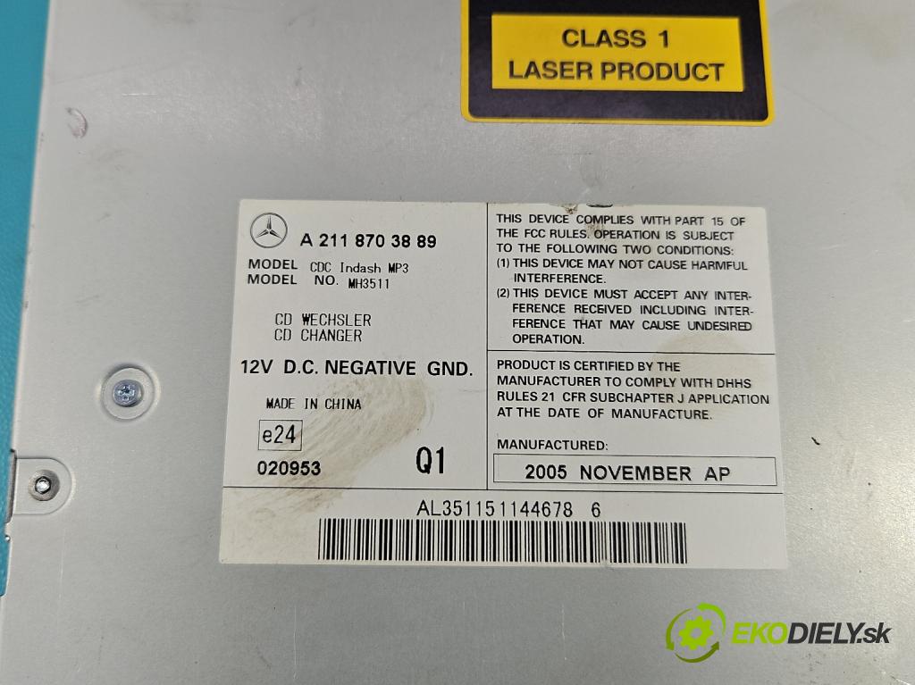Mercedes R W251 2005-2013 3.5 V6 272 HP automatic 200 kW 3498 cm3 5- Menič: cd A2118703889 (CD meniče)