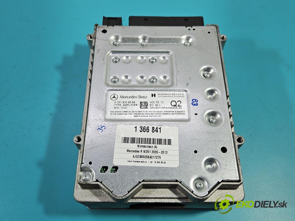 Mercedes R W251 2005-2013 3.5 V6 272 HP automatic 200 kW 3498 cm3 5- Zesilovač: A2518209589 (Zosilňovače)