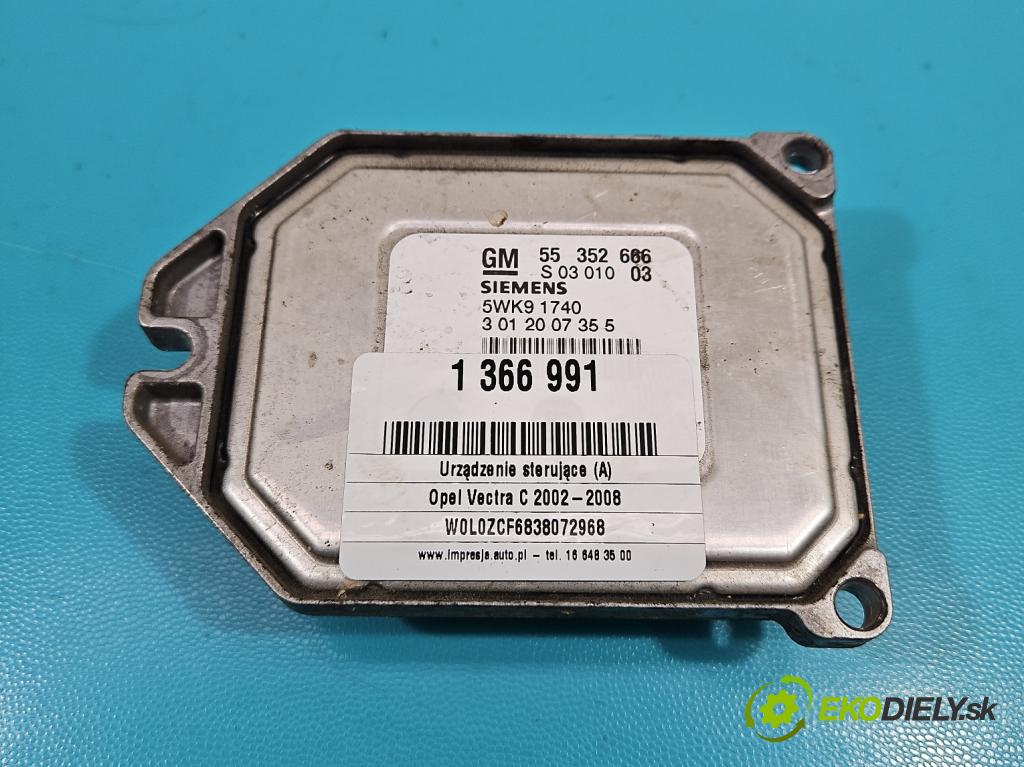 Opel Vectra C 2002-2008 1.8 16V 122 HP manual 90 kW 1796 cm3 5- riadiaca jednotka motora 55352666