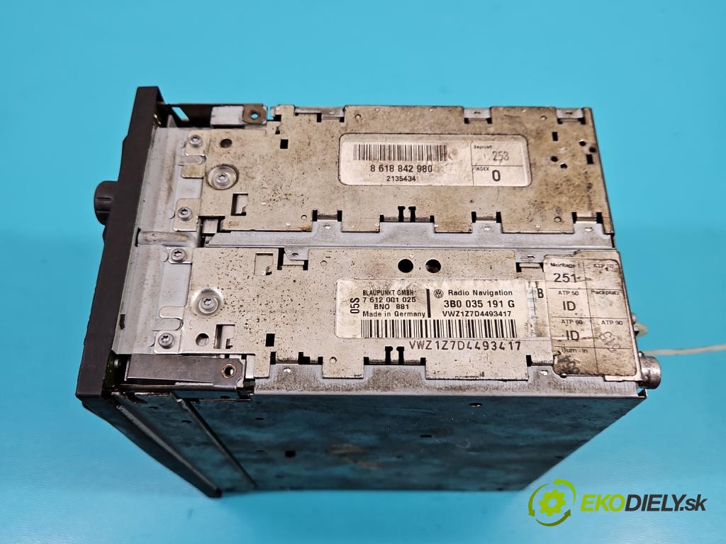 Vw Passat B5 1995-2005 1.8 20V 125 HP manual 92 kW 1781 cm3 4- Radio originál 3B0035191G