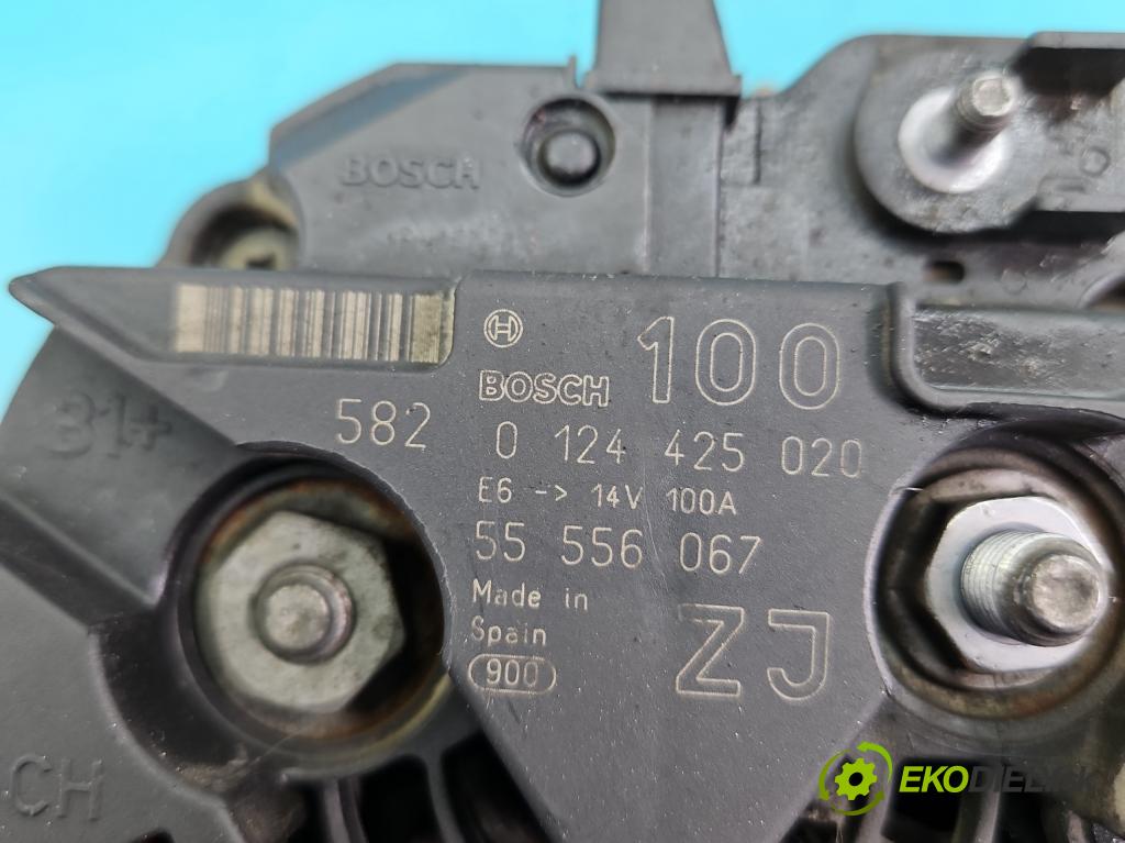Opel Astra III 2004-2014 1.6 16V 105 hp manual 77 kW 1598 cm3 3- Alternator 0124425020 (Alternátory)