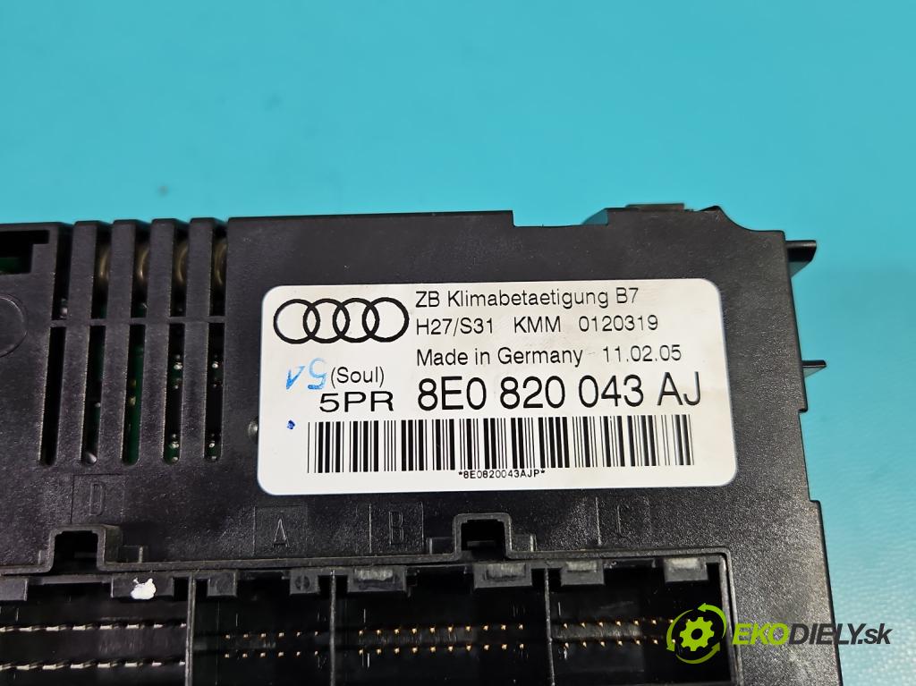 Audi A4 B7 2004-2008 2.0 20V 131 HP manual 96 kW 1984 cm3 4- panel kúrenia 8E0820043AJ