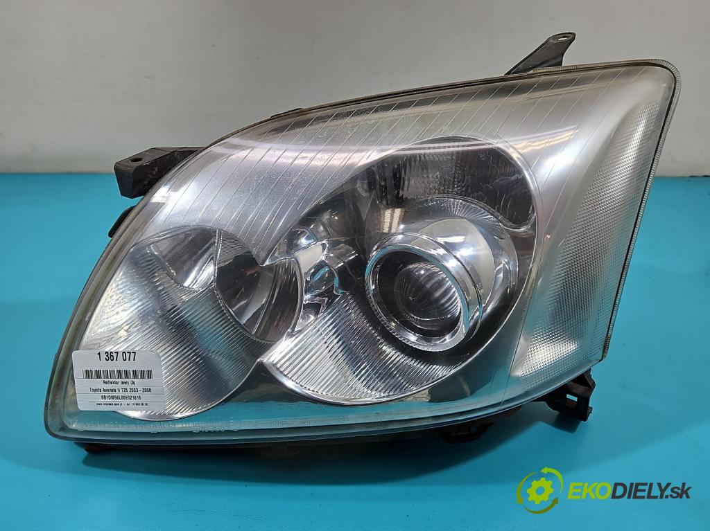 Toyota Avensis II T25 2003-2008 2.0 D4D 116 HP manual 85 kW 1995 cm3 5- Reflektor: ľavý  (Ostatné)
