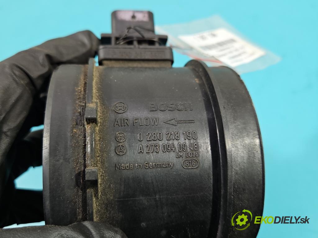 Mercedes R W251 2005-2013 3.5 V6 272 HP automatic 200 kW 3498 cm3 5- průtokoměr: 0280218190 (Váhy vzduchu)