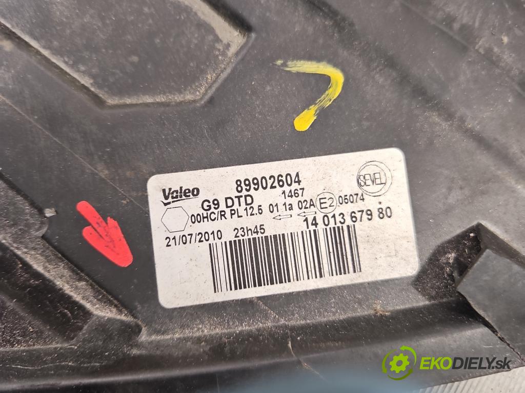 Citroen Jumpy II 2007-2016 2.0 hdi 120 HP manual 88 kW 1997 cm3 5- Reflektor: pravý 89902604 (Pravé)