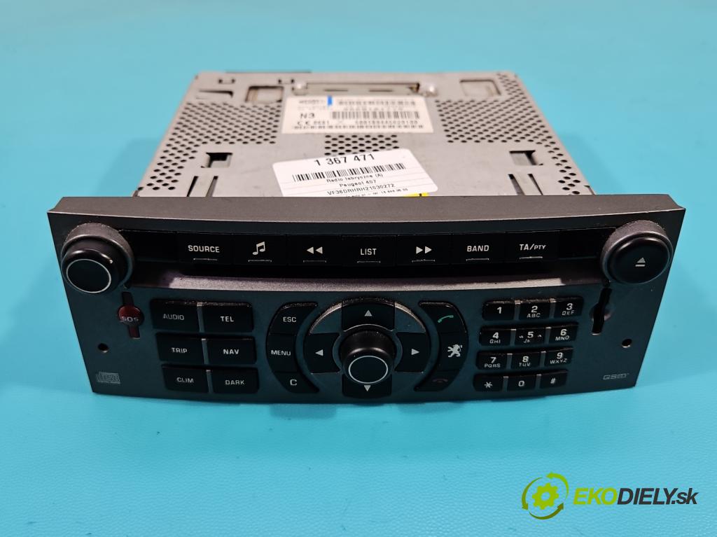 Peugeot 407 2.0 hdi 136 HP manual 100 kW 1997 cm3 4- Radio originál 96601817YW