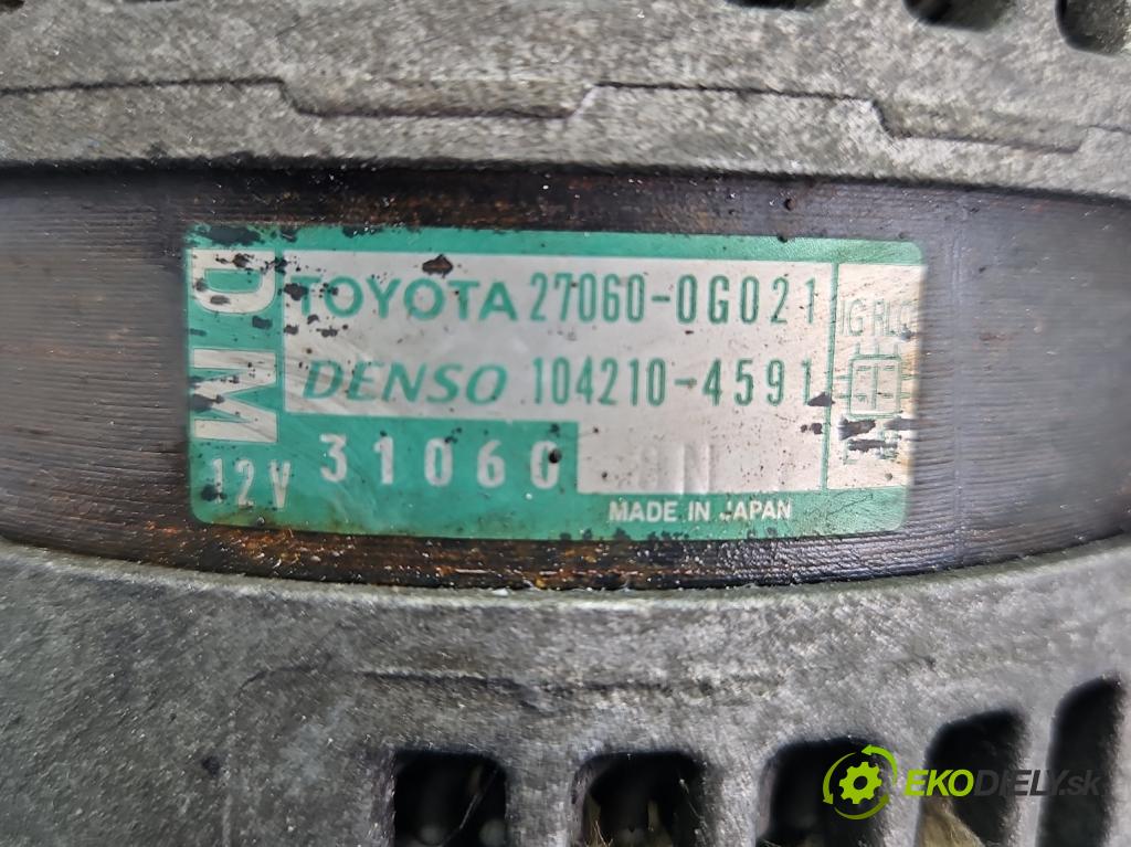 Toyota Avensis III T27 2009-2018 2.0 D4D 126 hp manual 93 kW 1998 cm3 5- Alternator 27060-0G021 (Alternátory)