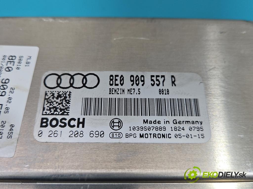 Audi A4 B7 2004-2008 2.0 20V 131 hp manual 96 kW 1984 cm3 4- řídící jednotka motoru 8E0909557R