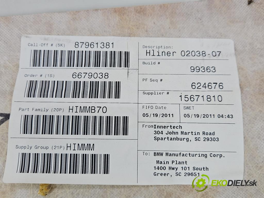 Bmw X5 E70 2006-2013 poškodené montáž: