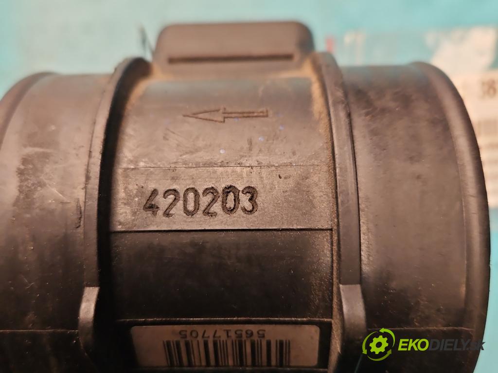 Opel Vectra C 2002-2008 1.8 16V 122 HP manual 90 kW 1796 cm3 5- průtokoměr: 5WK9606 (Váhy vzduchu)