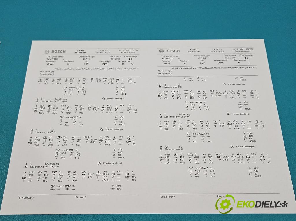Vw Fox 1.4 tdi 69KM manual 51 kW 1422 cm3 3- vstrekovacie čerpadlo 0414720313 (Vstrekovač paliva)