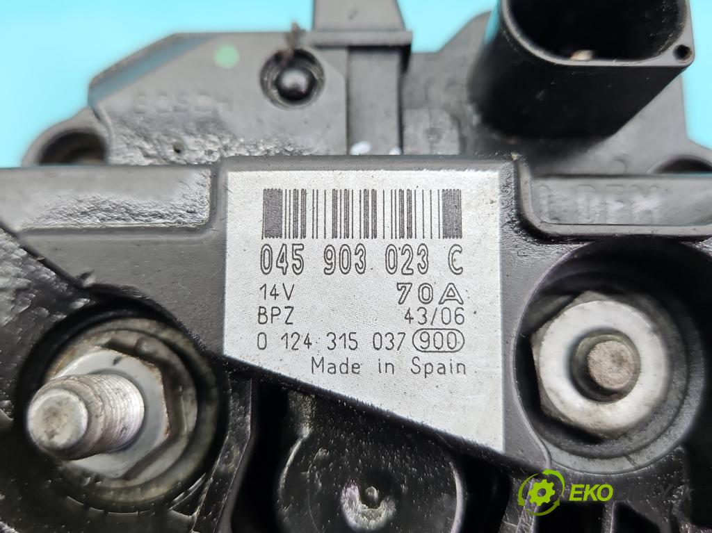 Vw Fox 1.4 tdi 69KM manual 51 kW 1422 cm3 3- Alternator 045903023C (Alternátory)