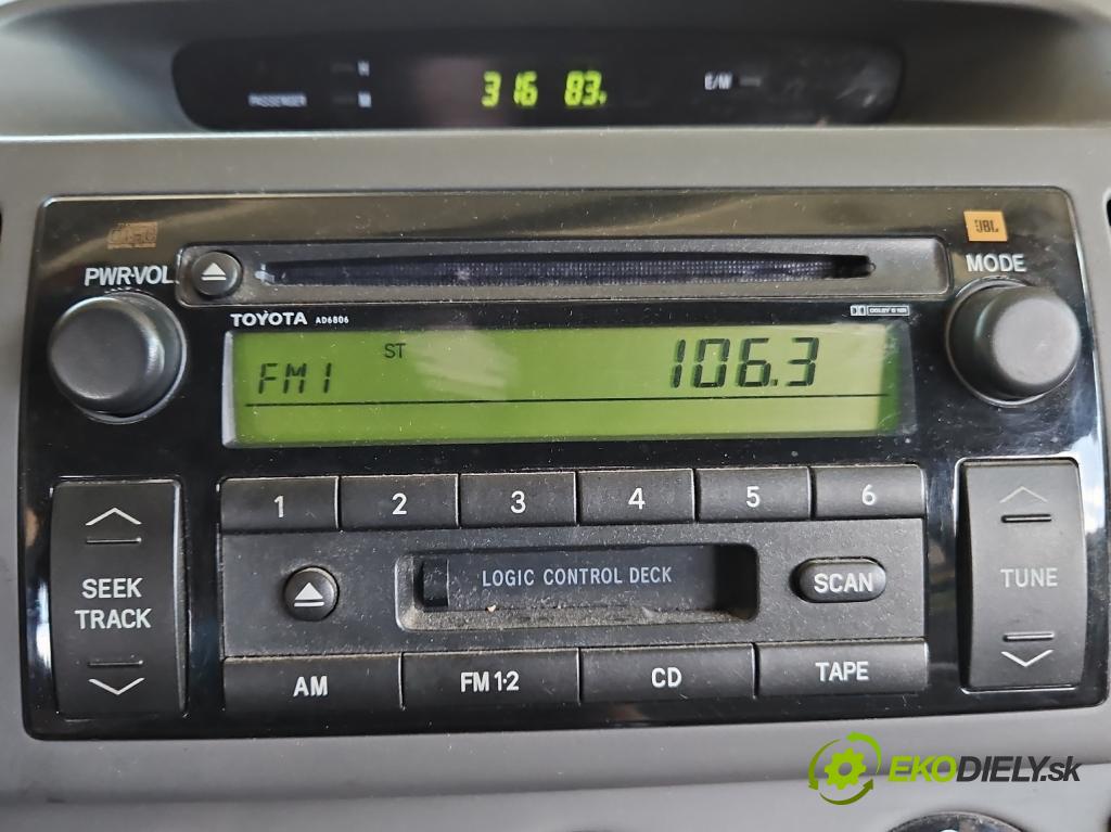 Toyota Camry VI XV30 2001-2006 2.4 VVti: 152KM automatic 112 kW 2362 cm3 4- Radio originál 86120-AA050