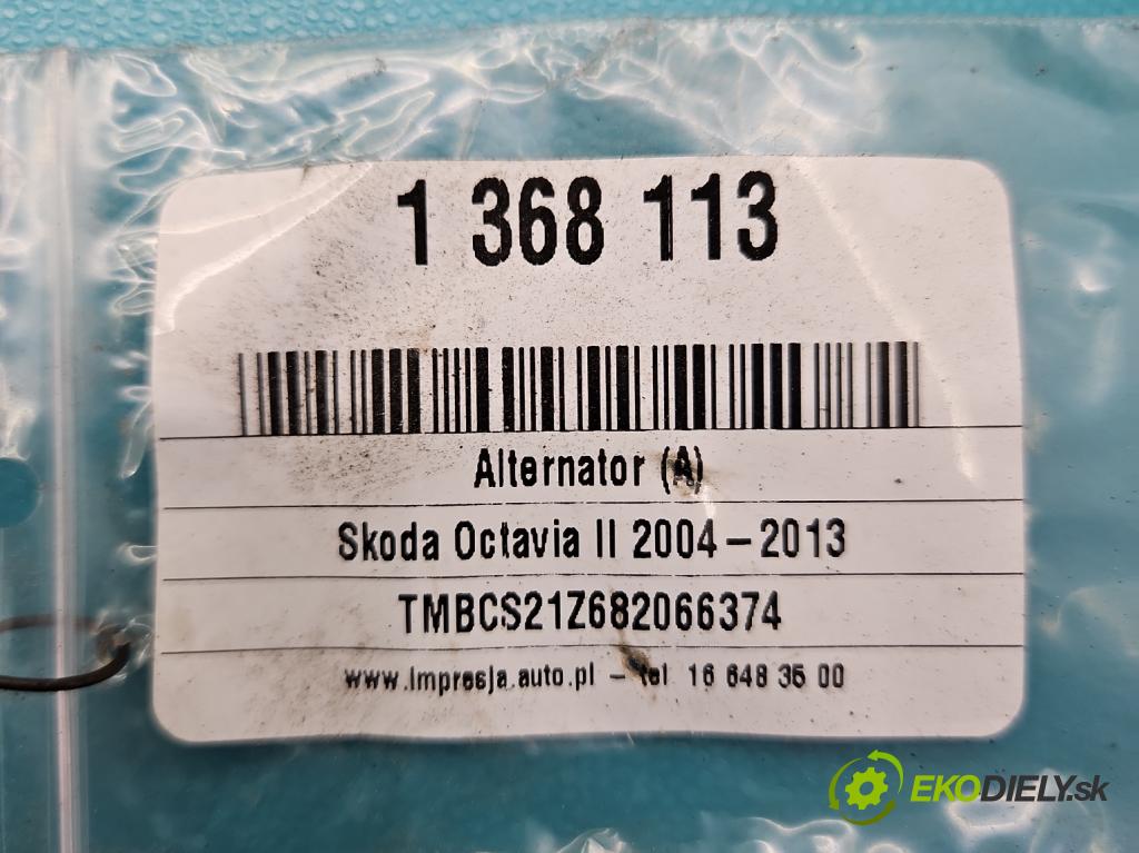 Skoda Octavia II 2004-2013 1.9 tdi 105 hp automatic 77 kW 1896 cm3 5- Alternator 06F903023D (Alternátory)
