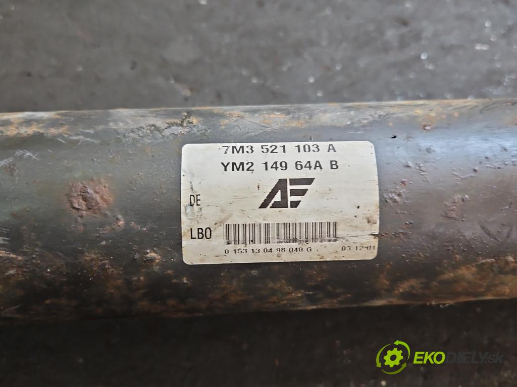 Vw Sharan I 1995-2010 2.8 V6 204 HP manual 150 kW 2792 cm3 5- Hřídel: 7M3521103A (Kardaňové hriadele)