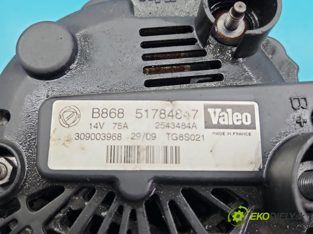 Fiat Fiorino III 2007- 1,3.0 jtd 75 HP manual 55 kW 1248 cm3 5- Alternator 51784847 (Alternátory)