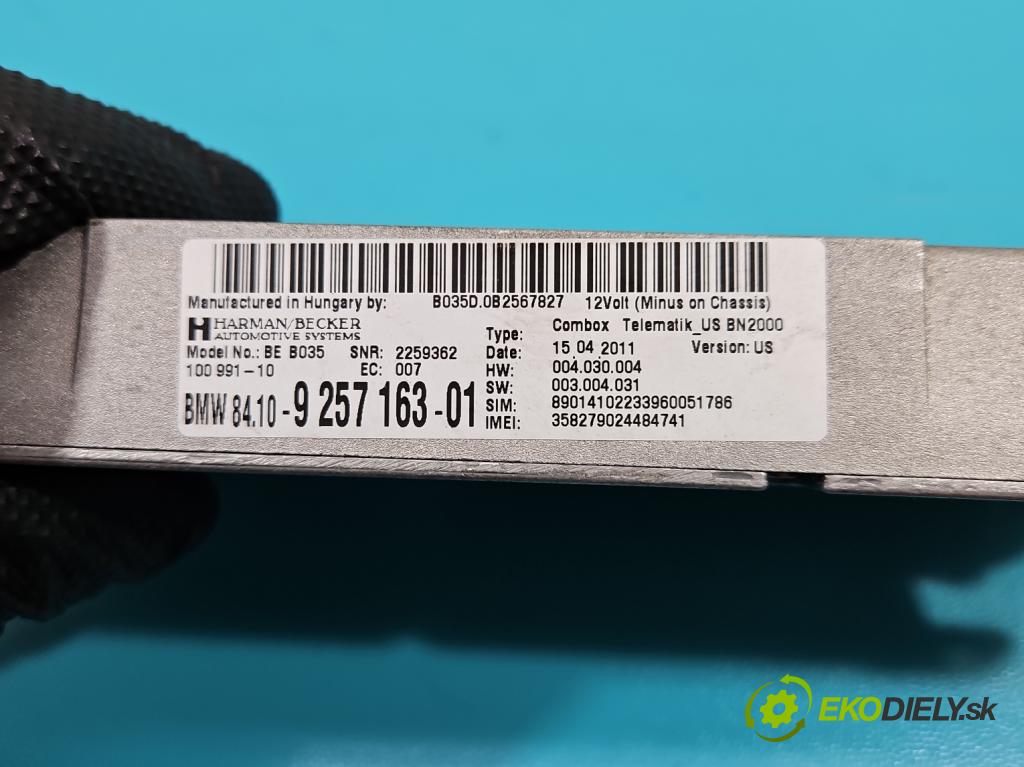 Bmw X5 E70 2006-2013 3.0 T 306KM automatic 225 kW 2979 cm3 5- Zesilovač: 9257163 (Zosilňovače)