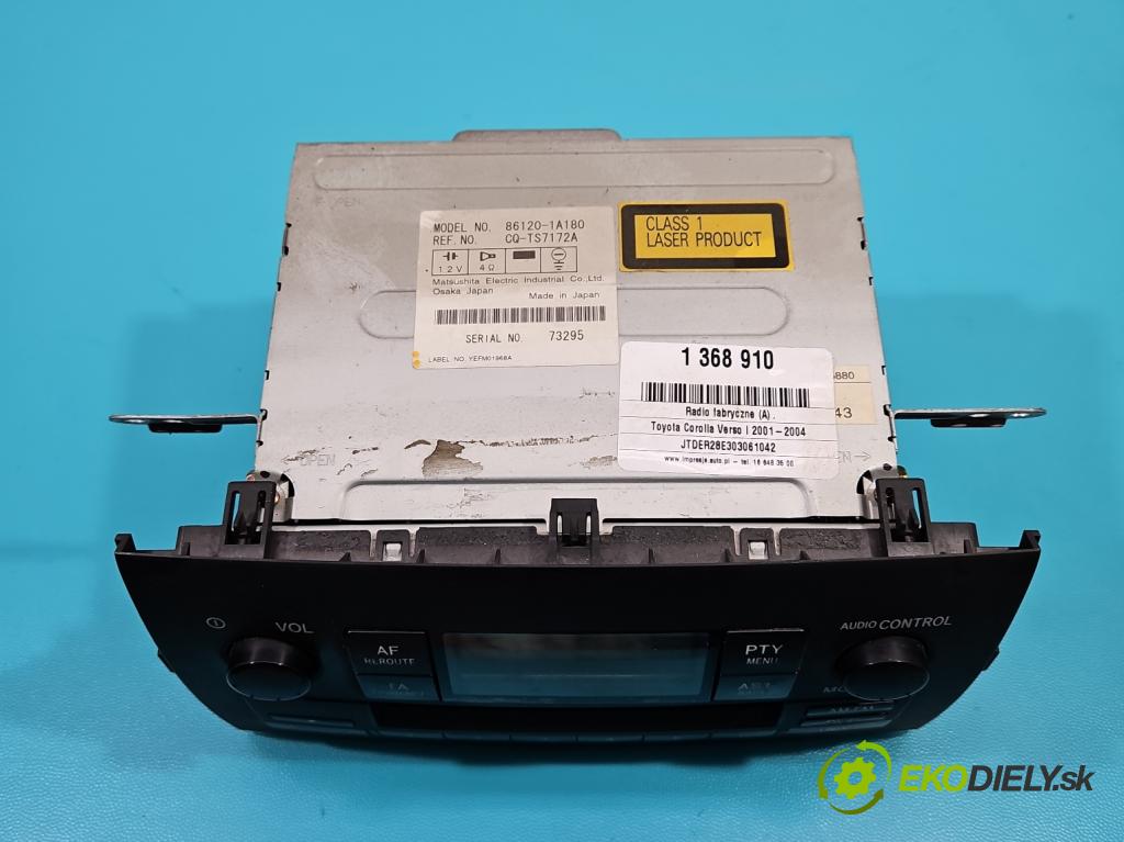 Toyota Corolla Verso I 2001-2004 1.8 vvti 135 HP manual 99 kW 1794 cm3 5- Radio originál 86120-1A180