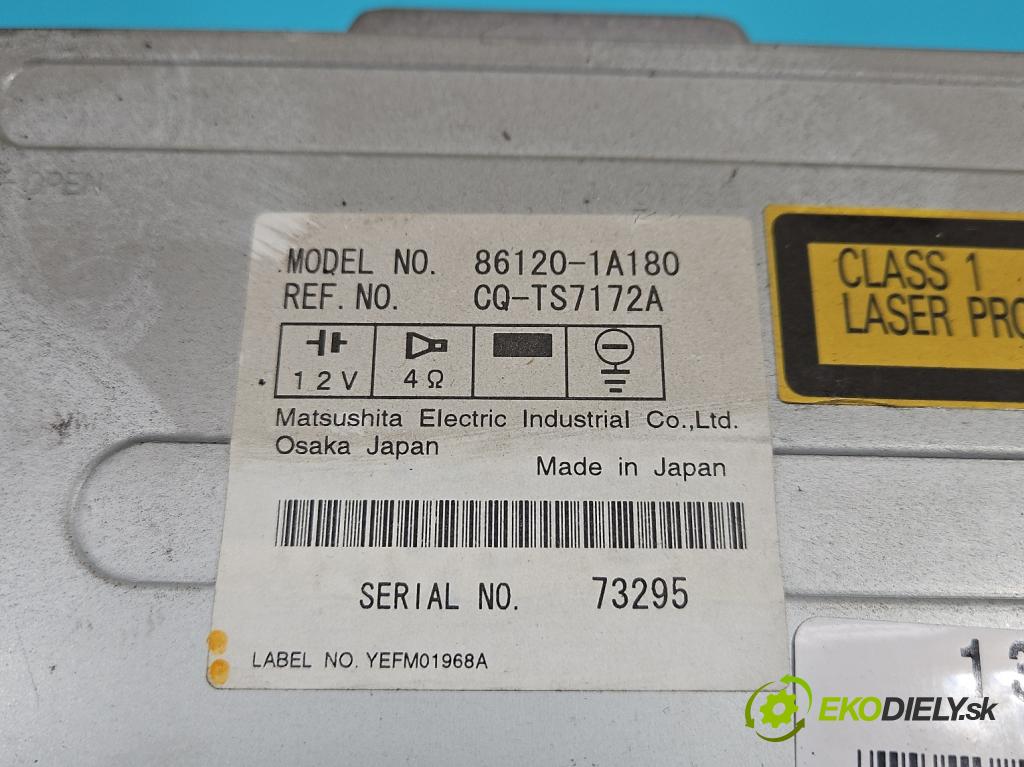 Toyota Corolla Verso I 2001-2004 1.8 vvti 135 HP manual 99 kW 1794 cm3 5- Radio originál 86120-1A180
